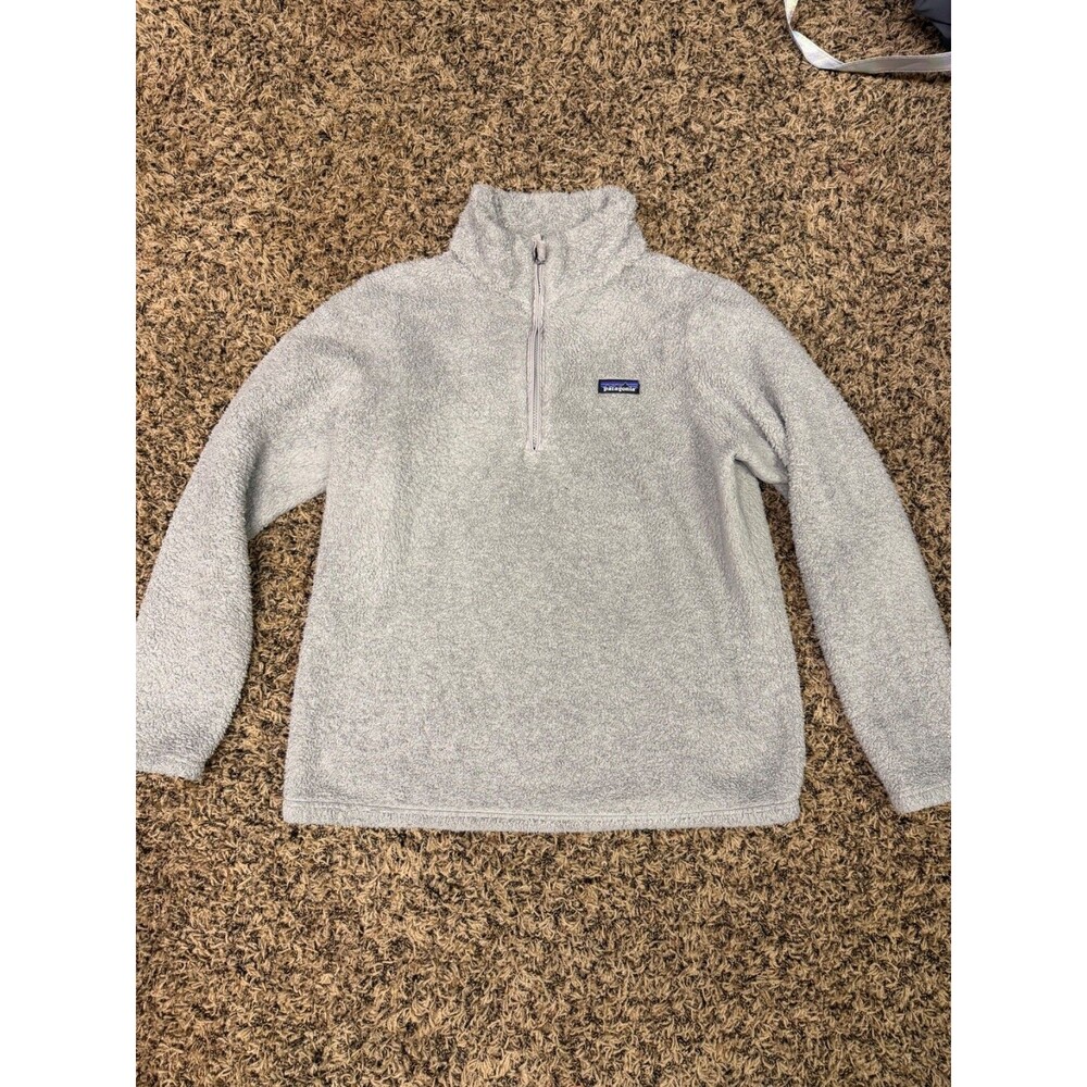 Patagonia Fuzzy Fleece Quarter Zip Pullover Men s XL Gray Sherpa